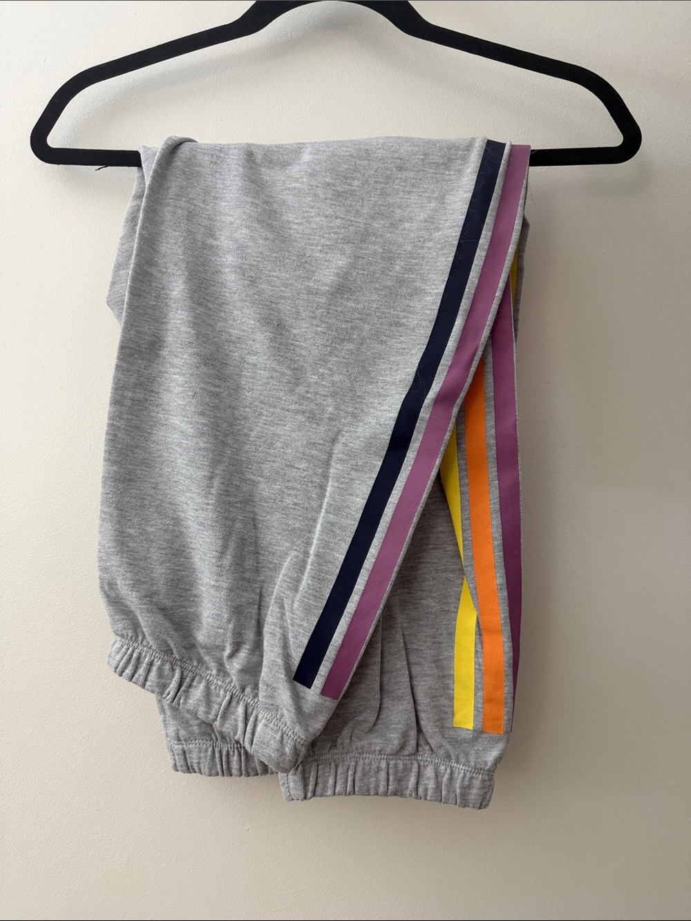Grayson Threads Grey Joggers with Multicolor Side Stripes